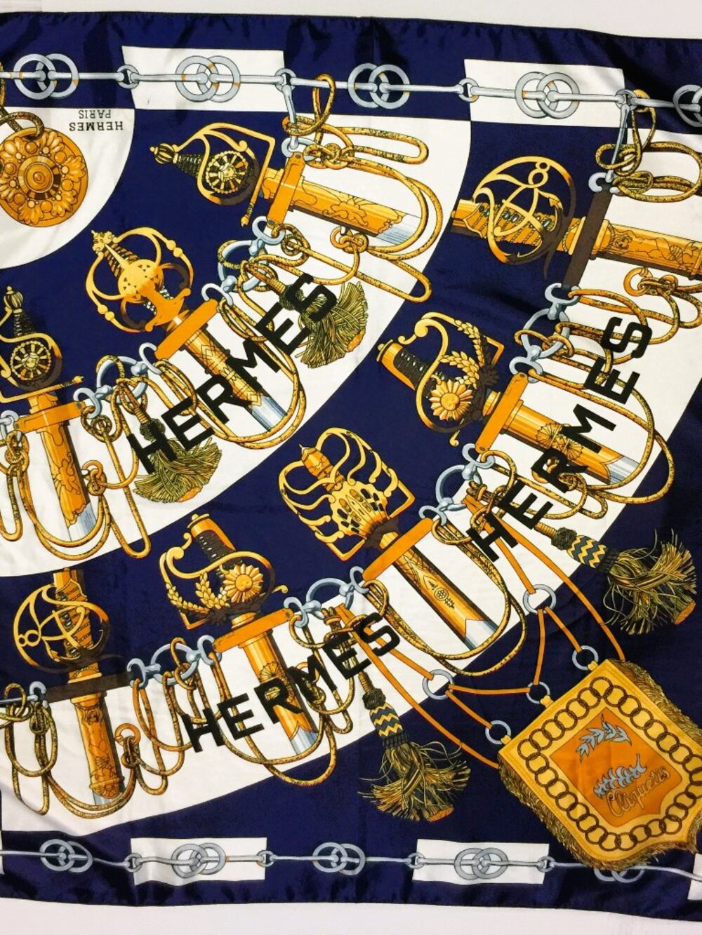 HERMES CLIQUETTE SILK SCARF